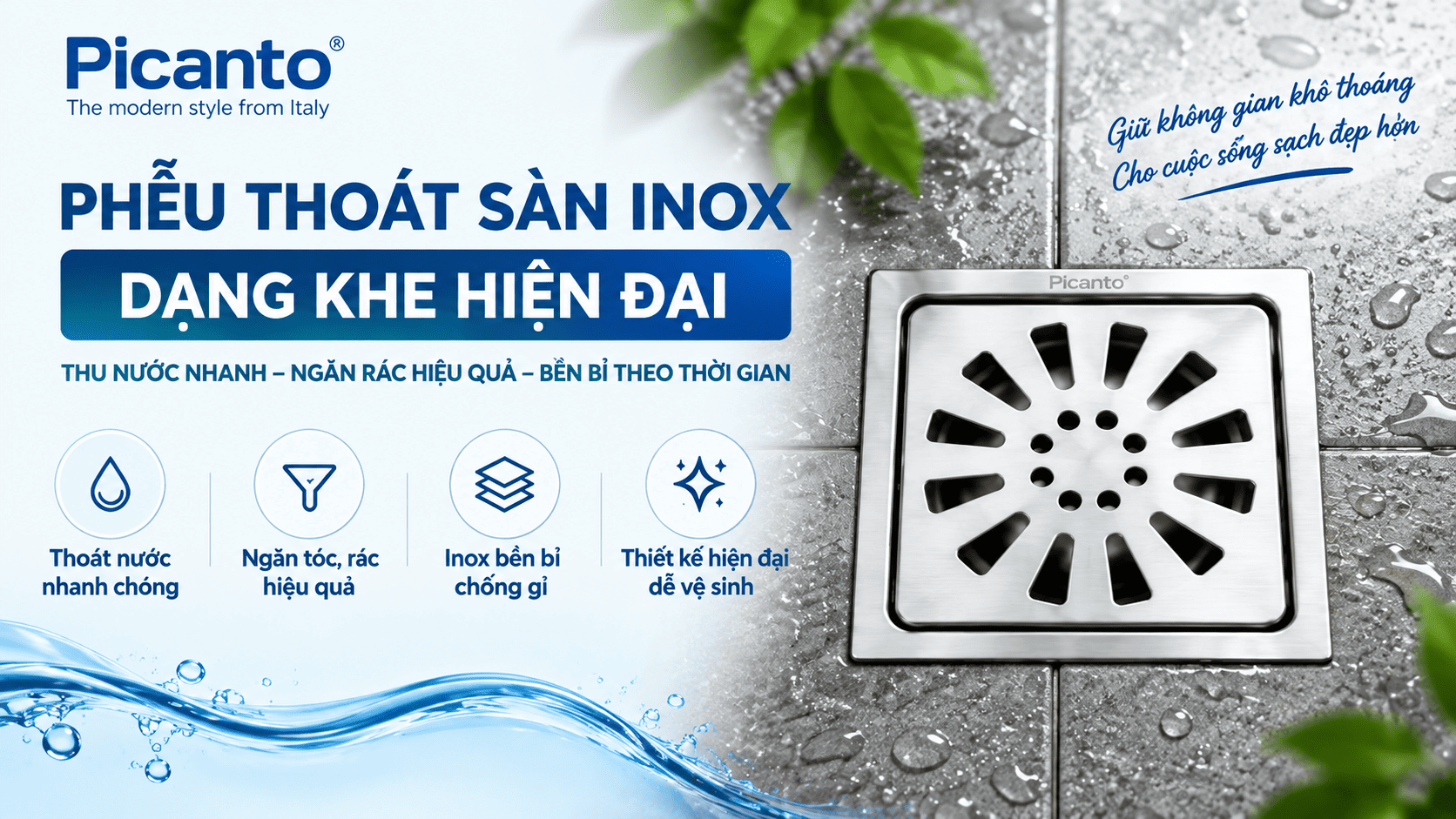 phễu thoát sàn inox