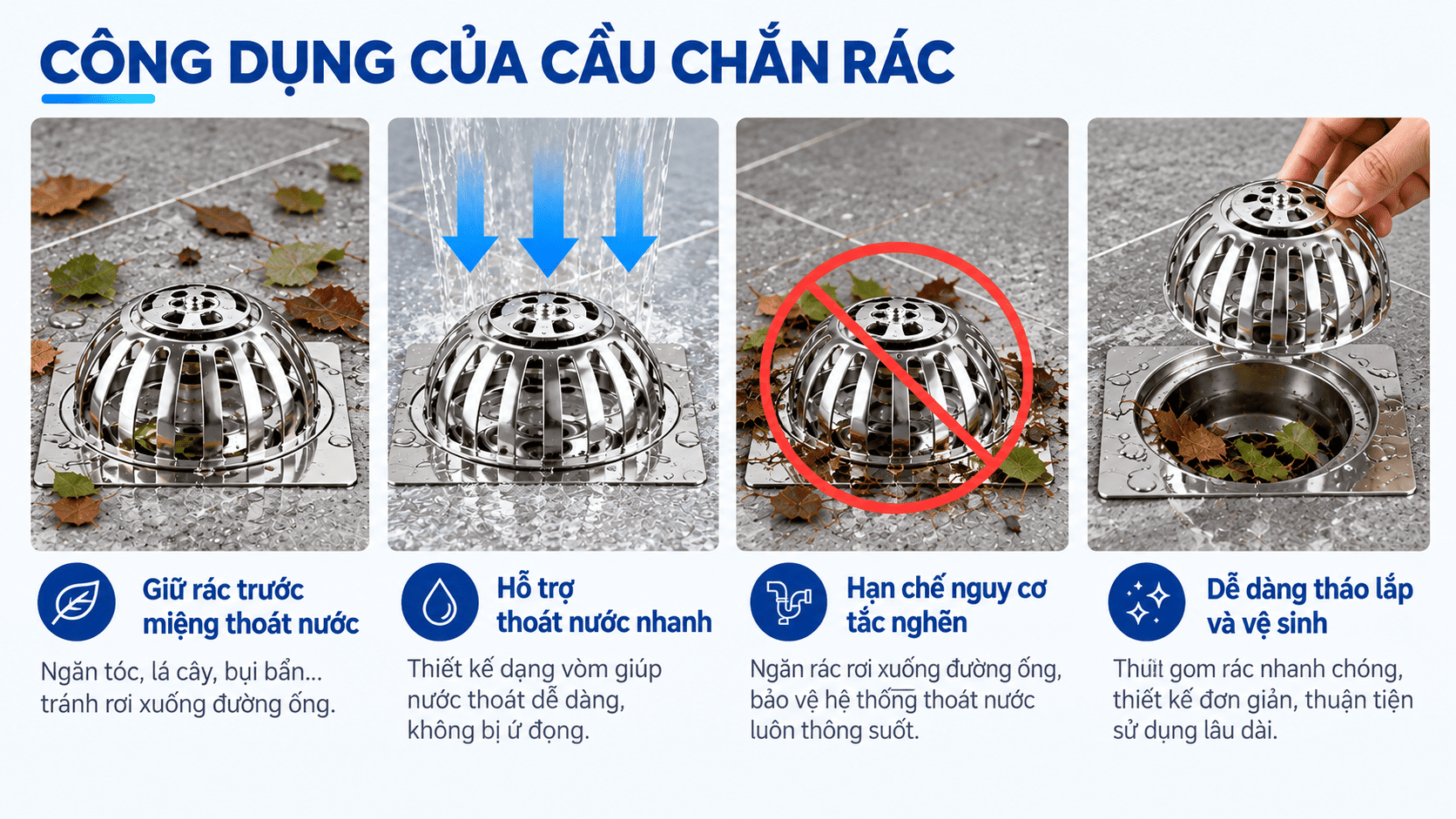 công dụng của cầu chắn rác