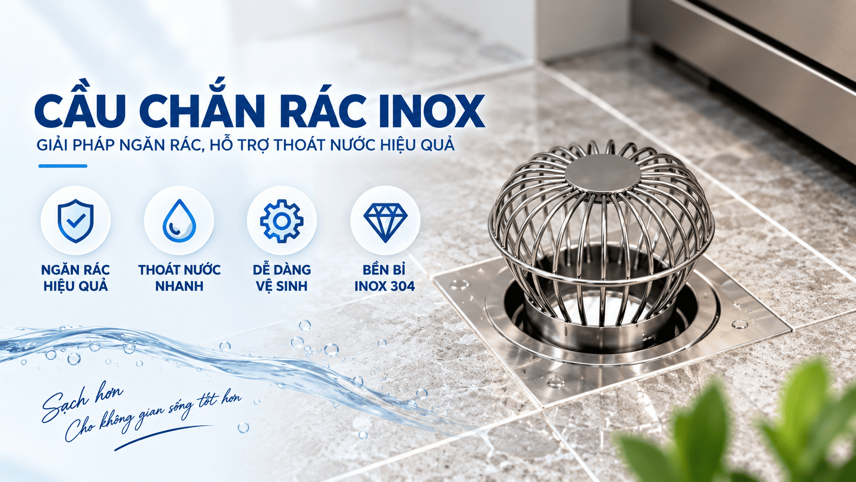 cầu chắn rác inox