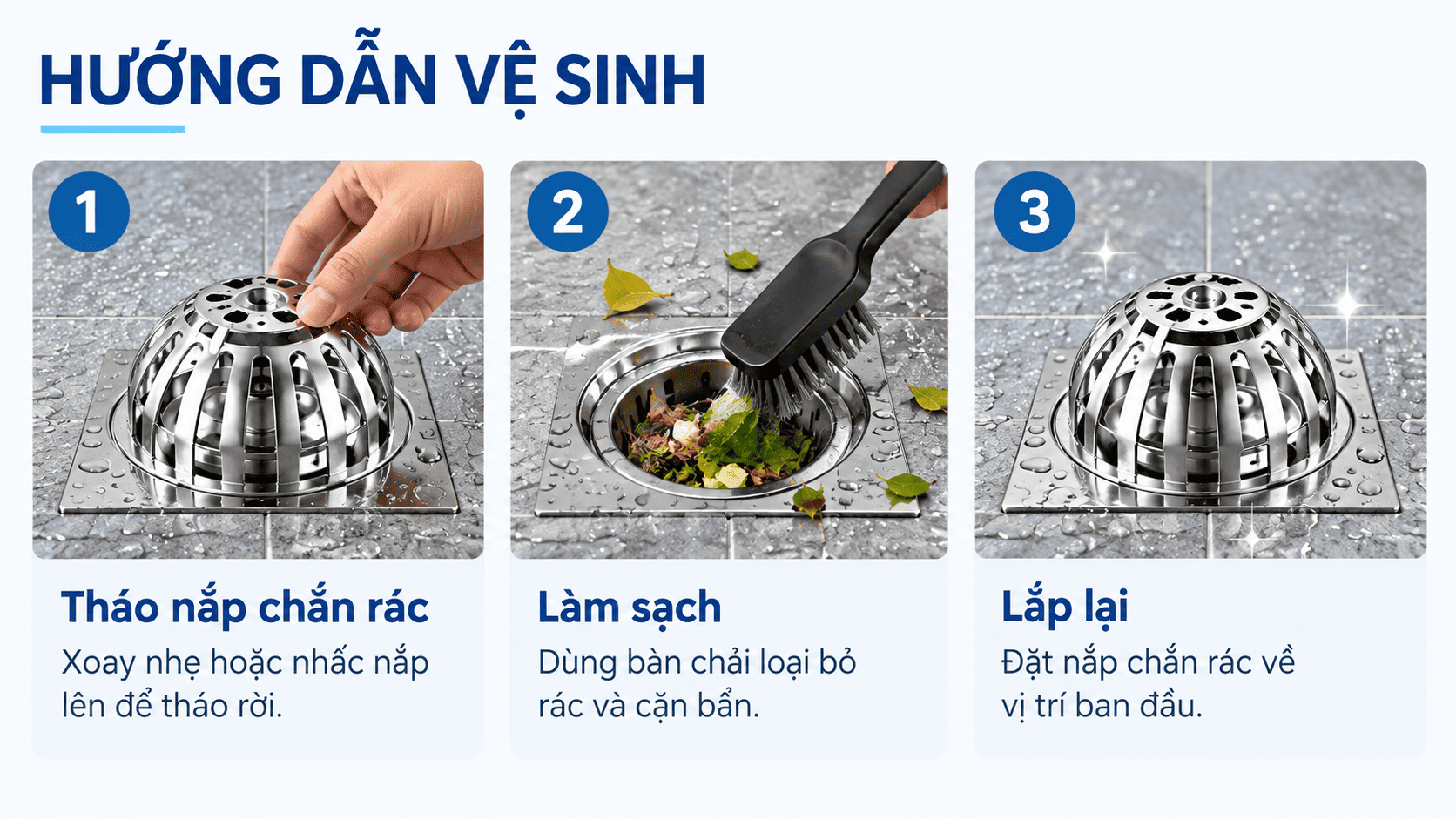 cầu chắn rác inox 304