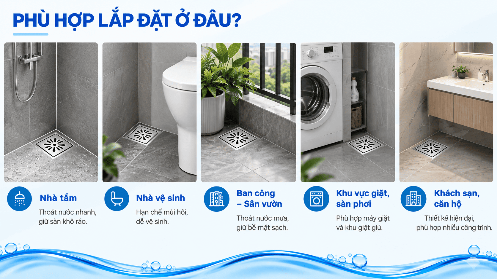 phễu thoát sàn nhà tắm