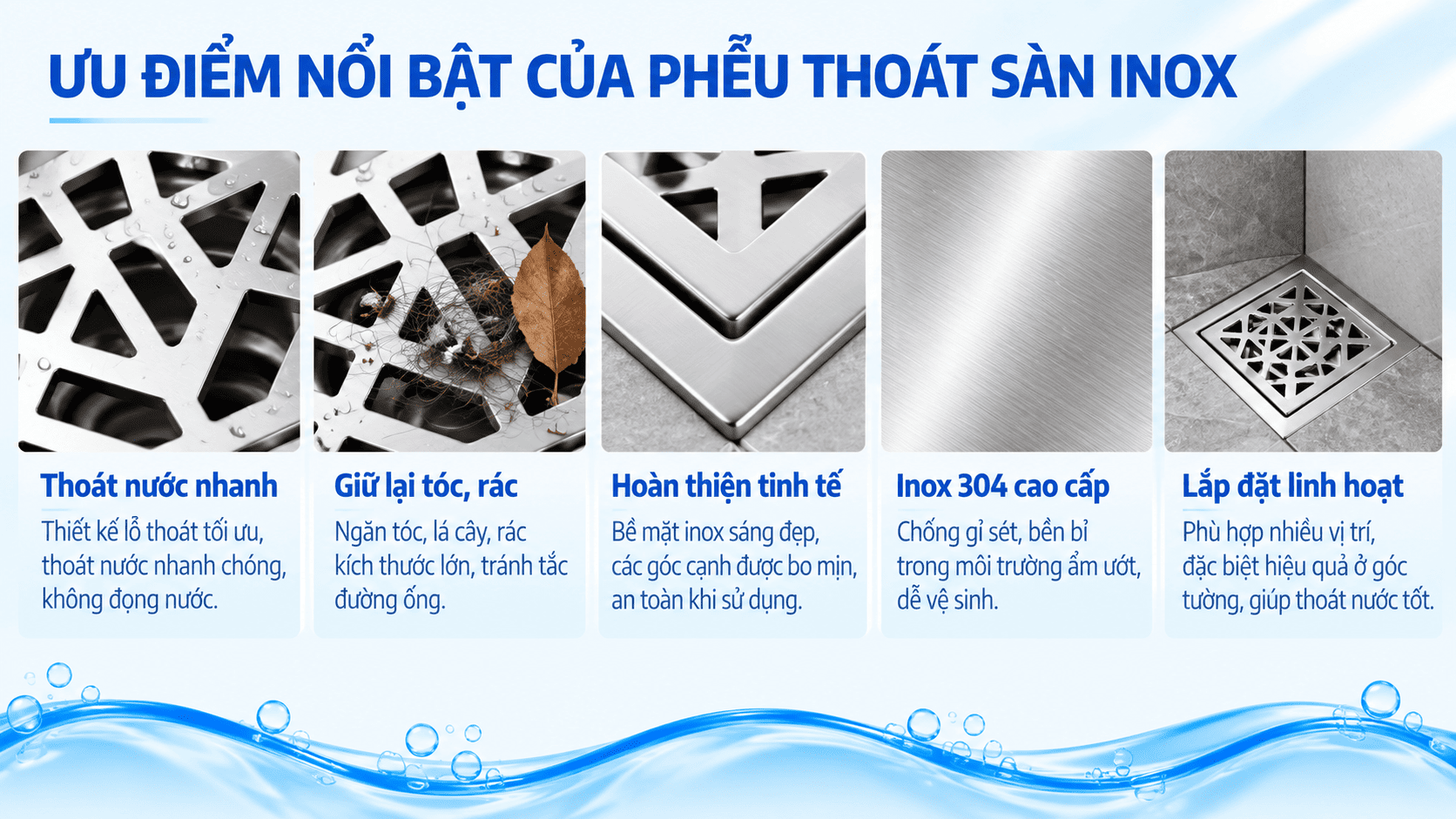 phễu thoát sàn họa tiết