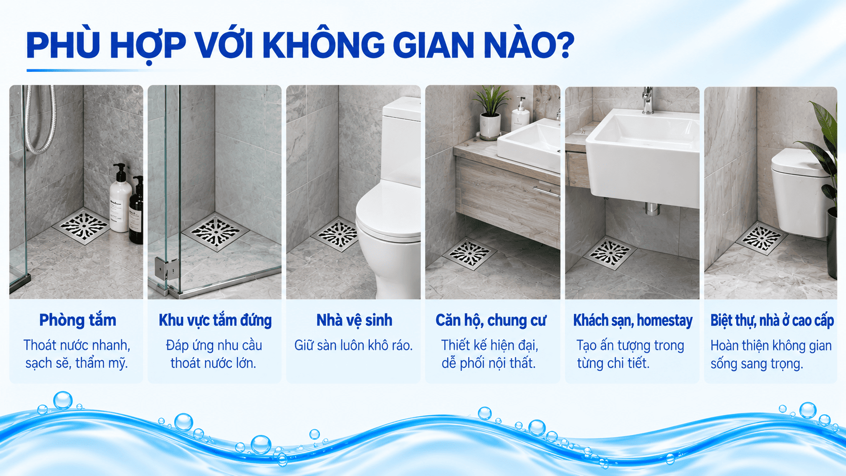 phễu thoát sàn họa tiết