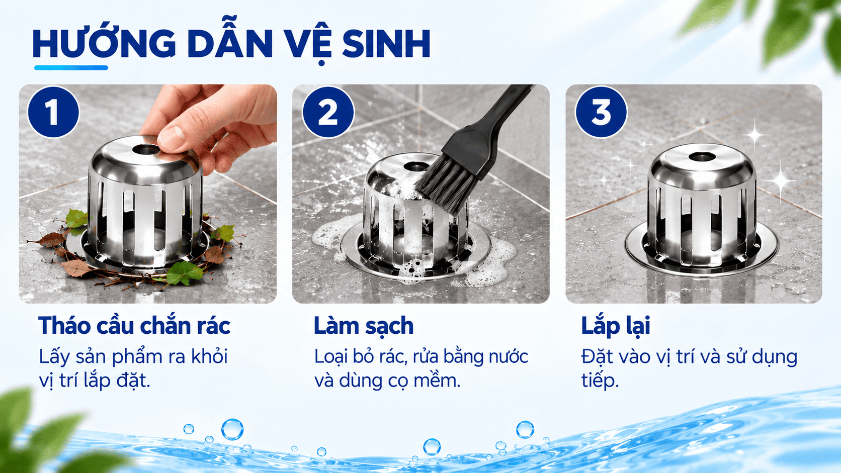 cầu chắn rác inox