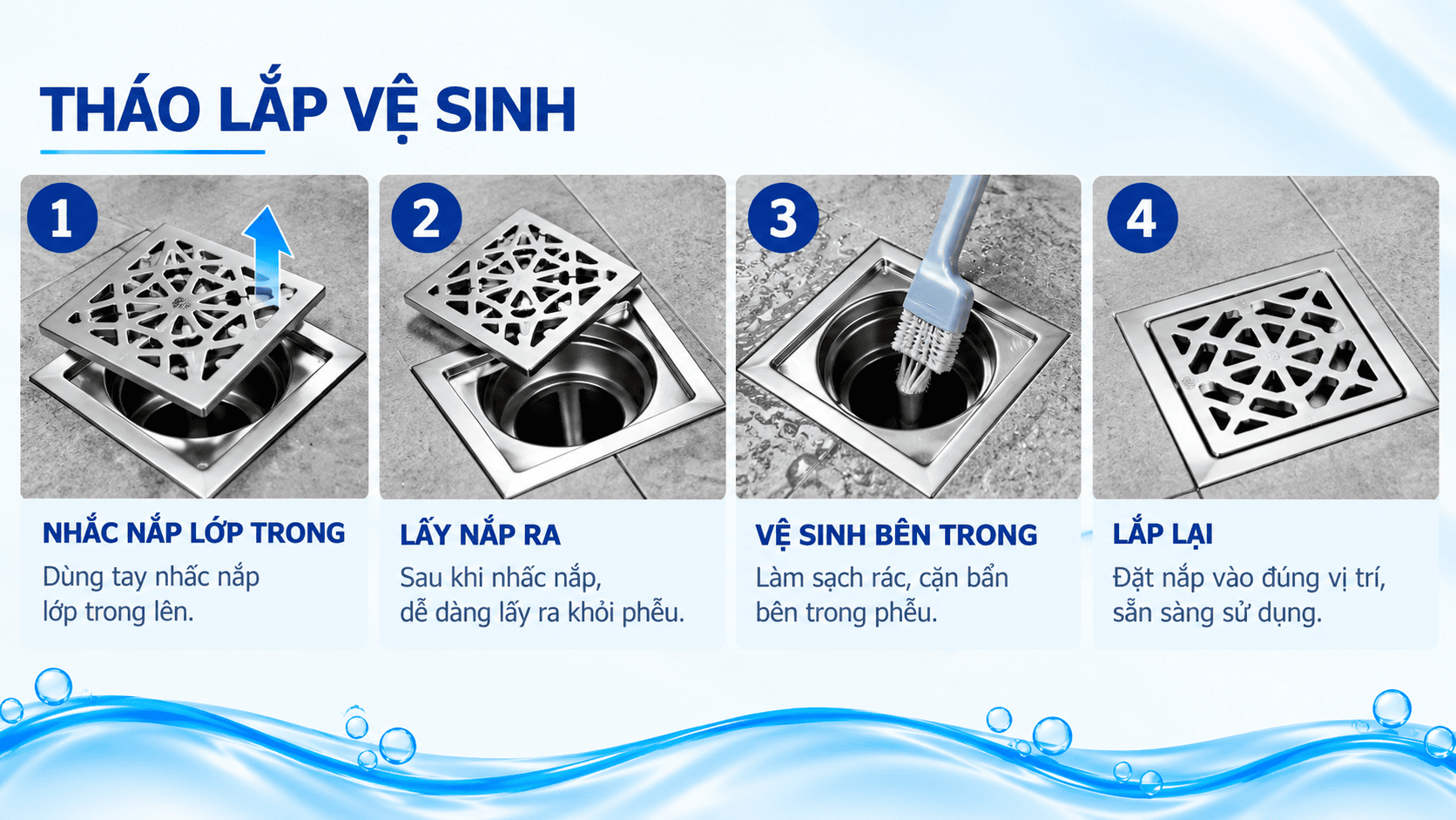 phễu thoát sàn inox cao cấp