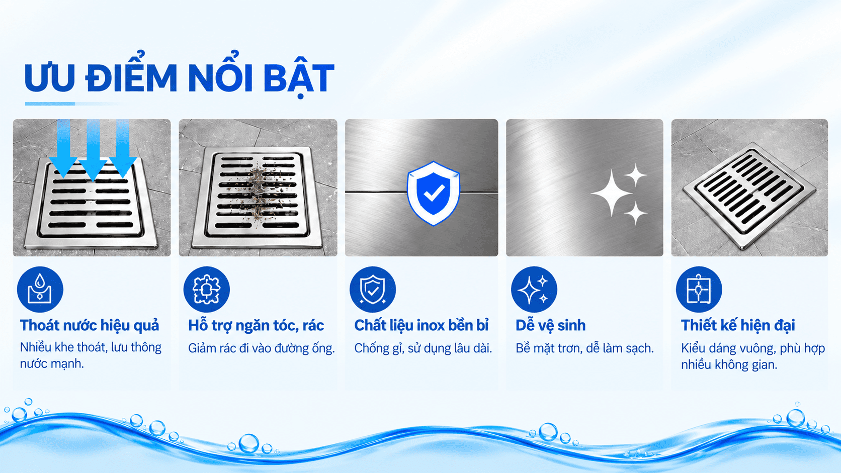phễu thoát sàn dạng nan