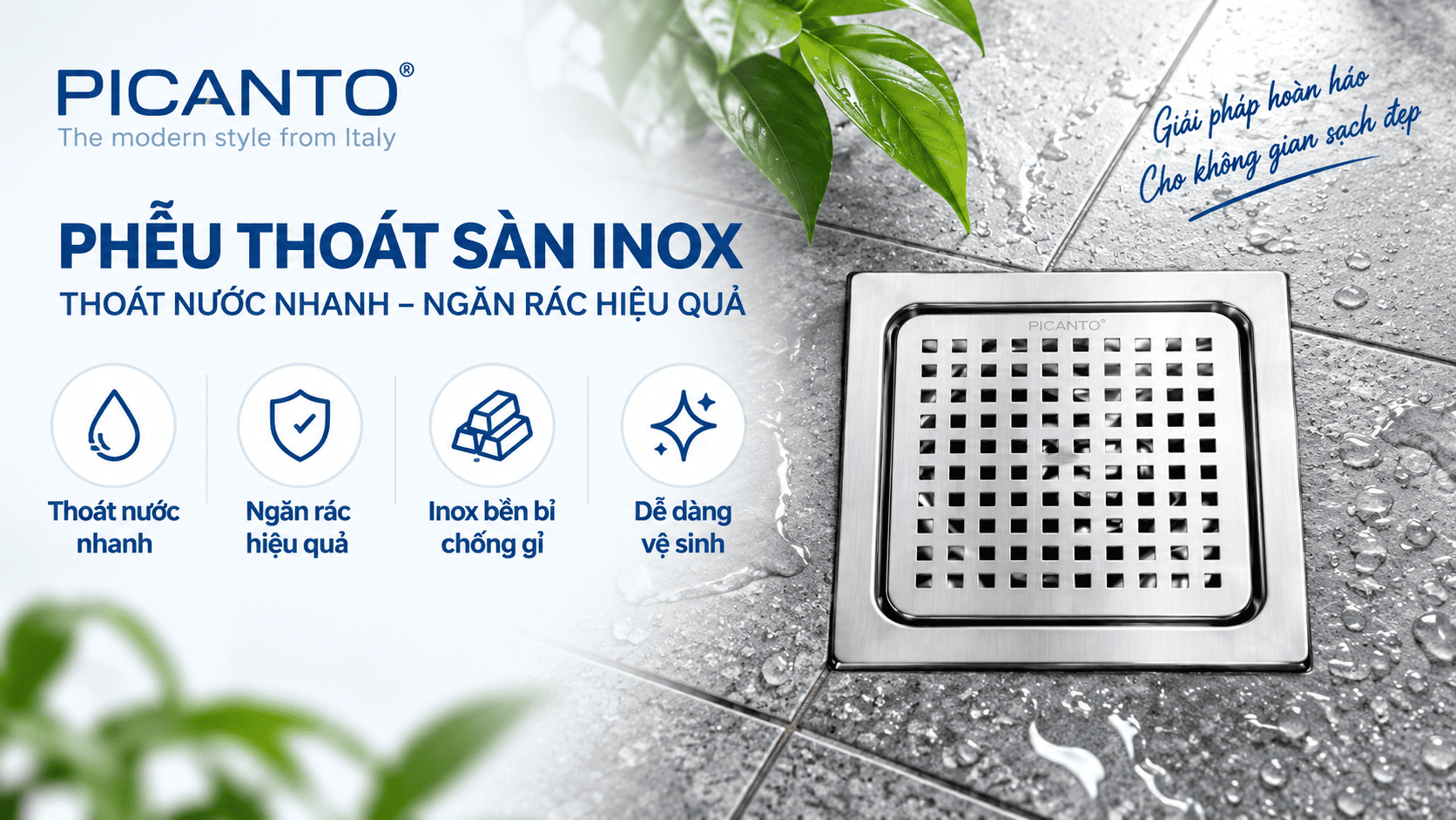 phễu thoát sàn inox