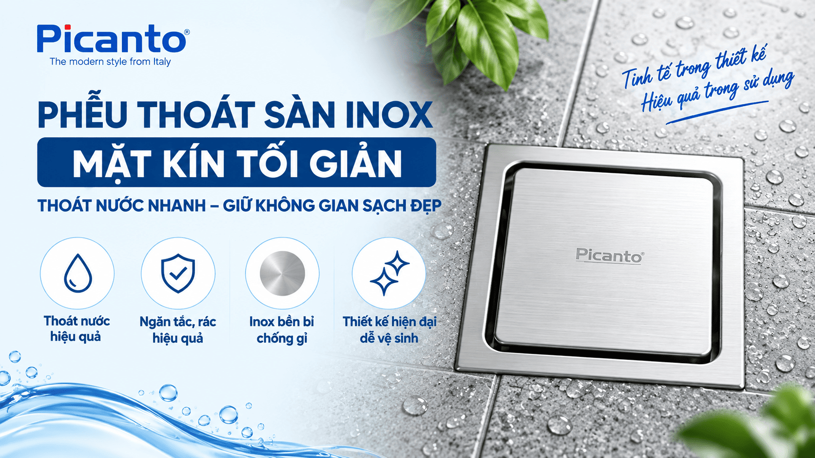 phễu thoát sàn inox