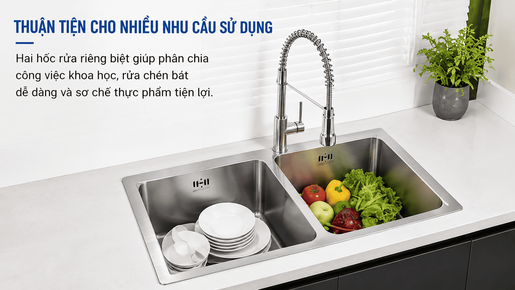 chậu 2 hộc sang trọng