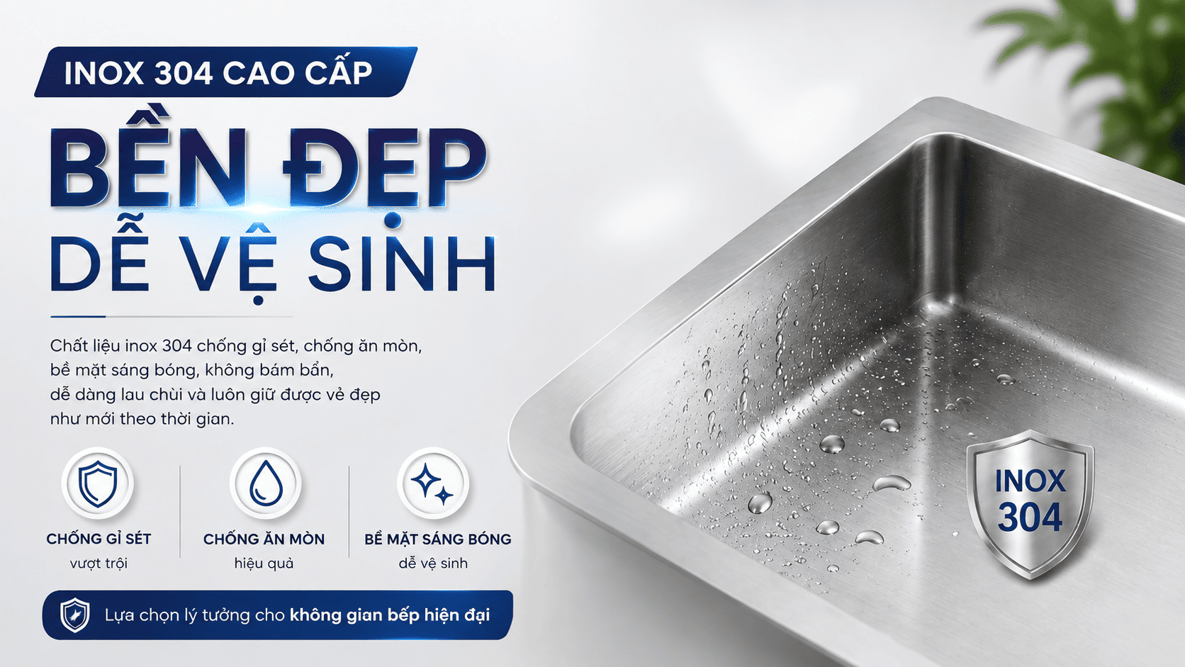 chậu inox đẹp dễ vệ sinh