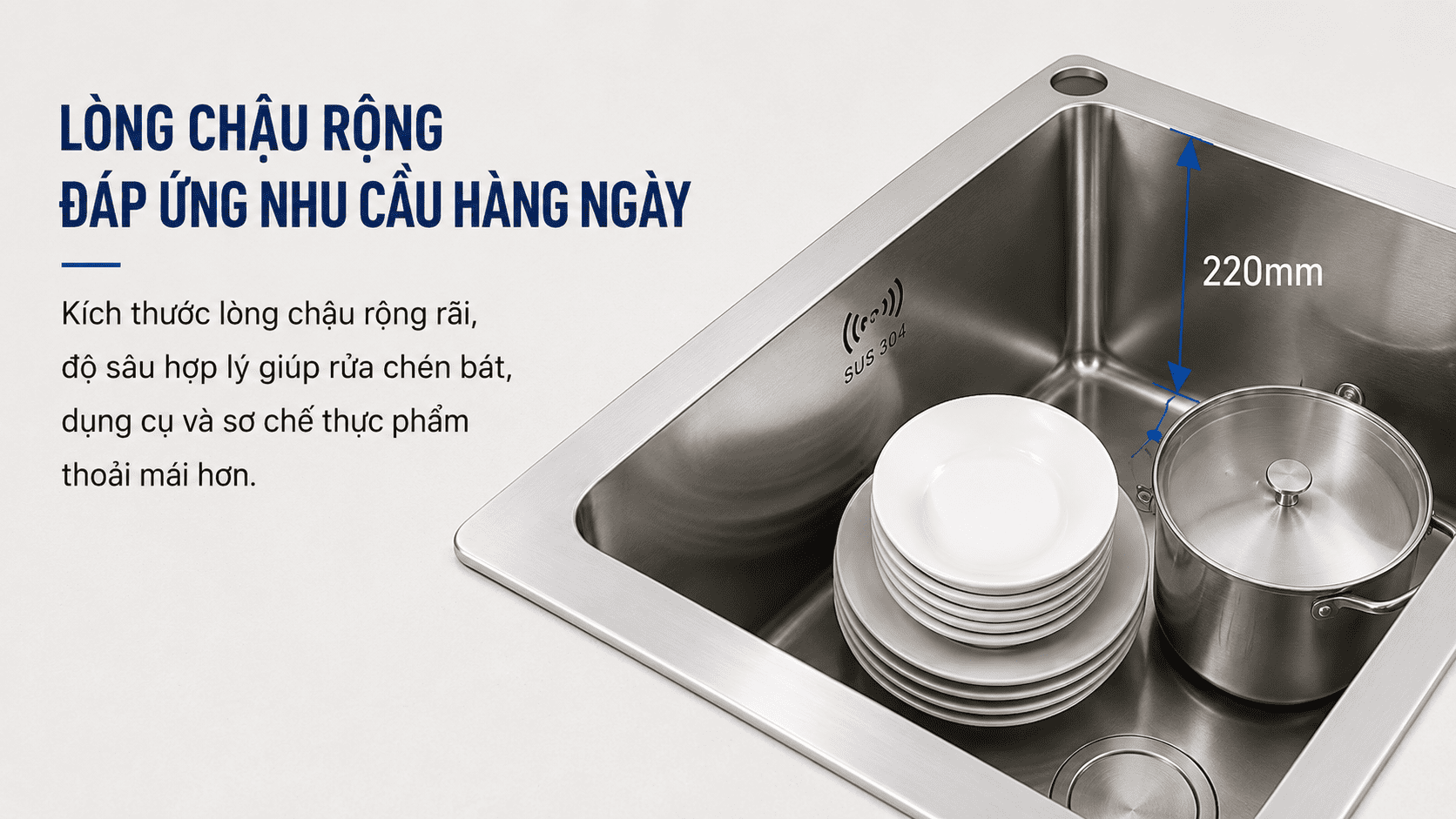 kích thước chậu phù hợp đáp ứng nhu cầu sử dụng
