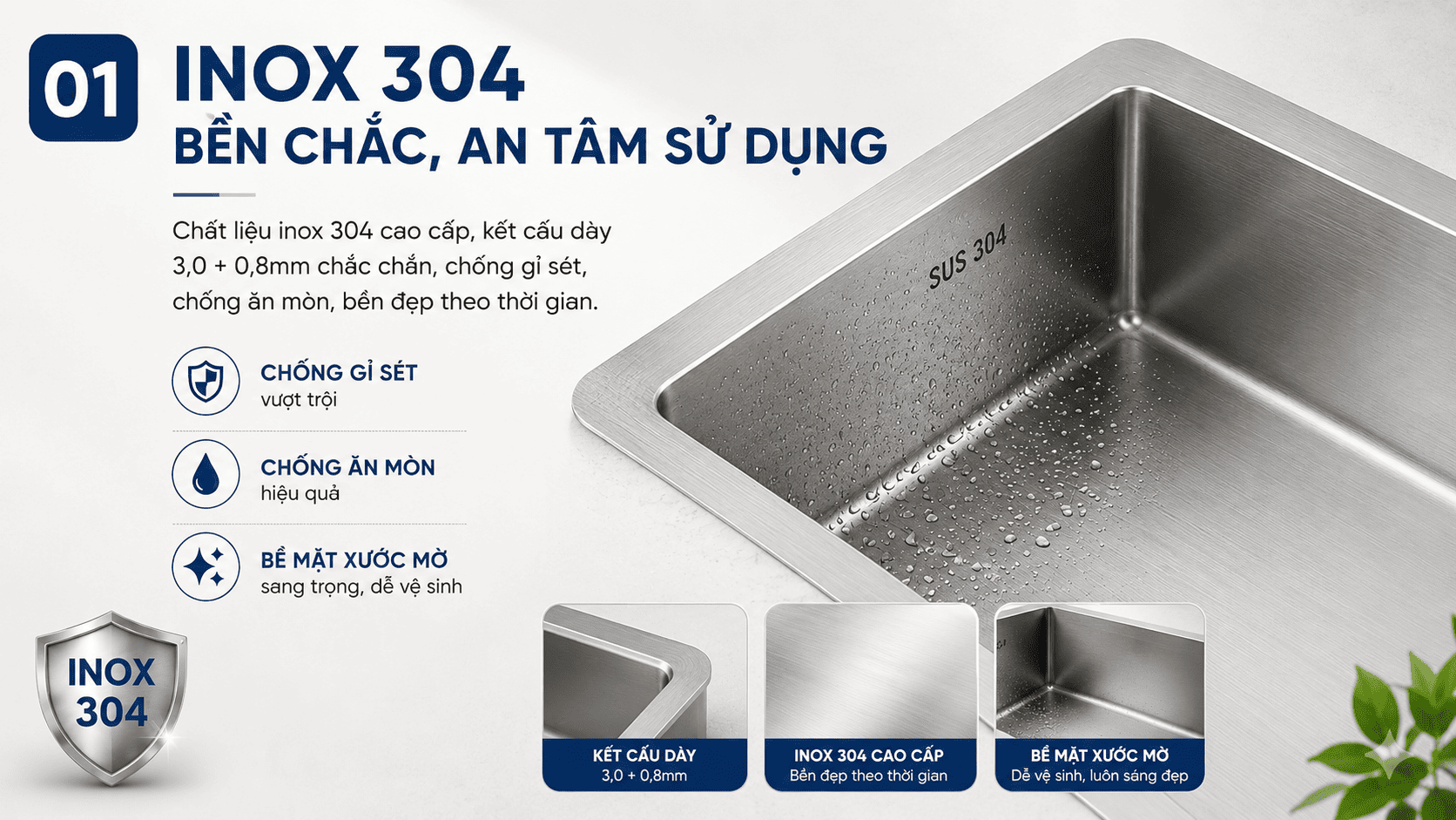 thiết kế inox 304 bền chắc