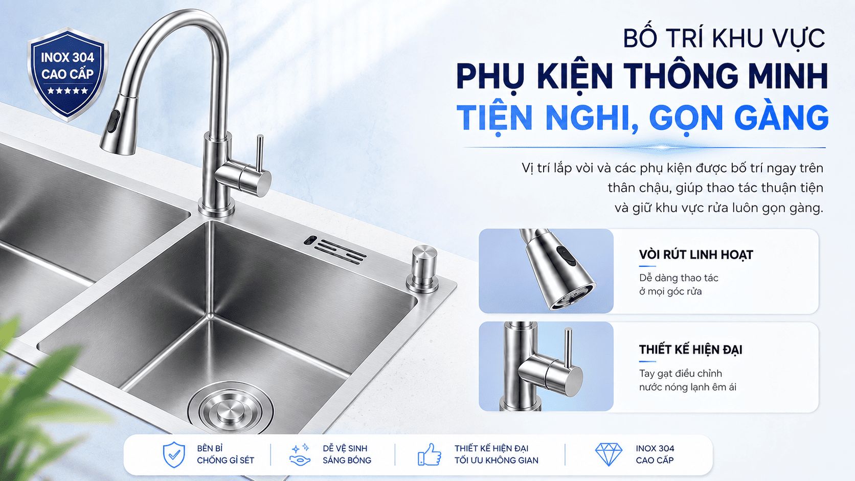 thiết kế tiện nghi gọn gàng