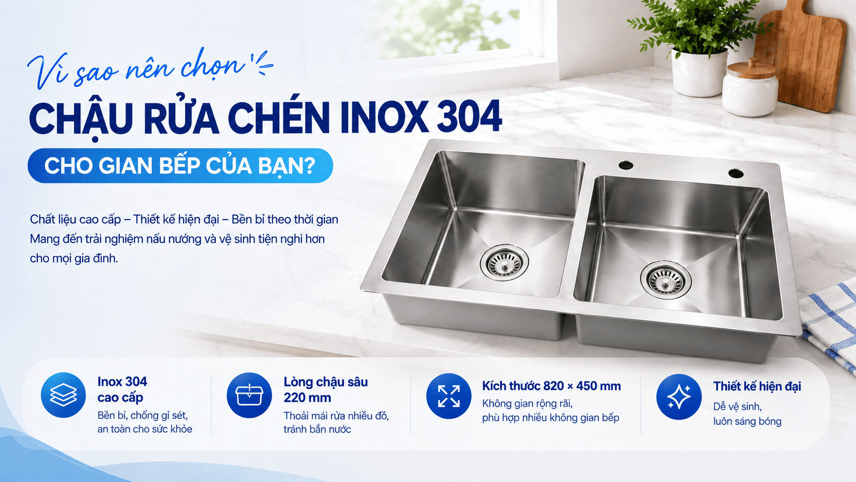 vì sao nên chọn chậu rửa chén