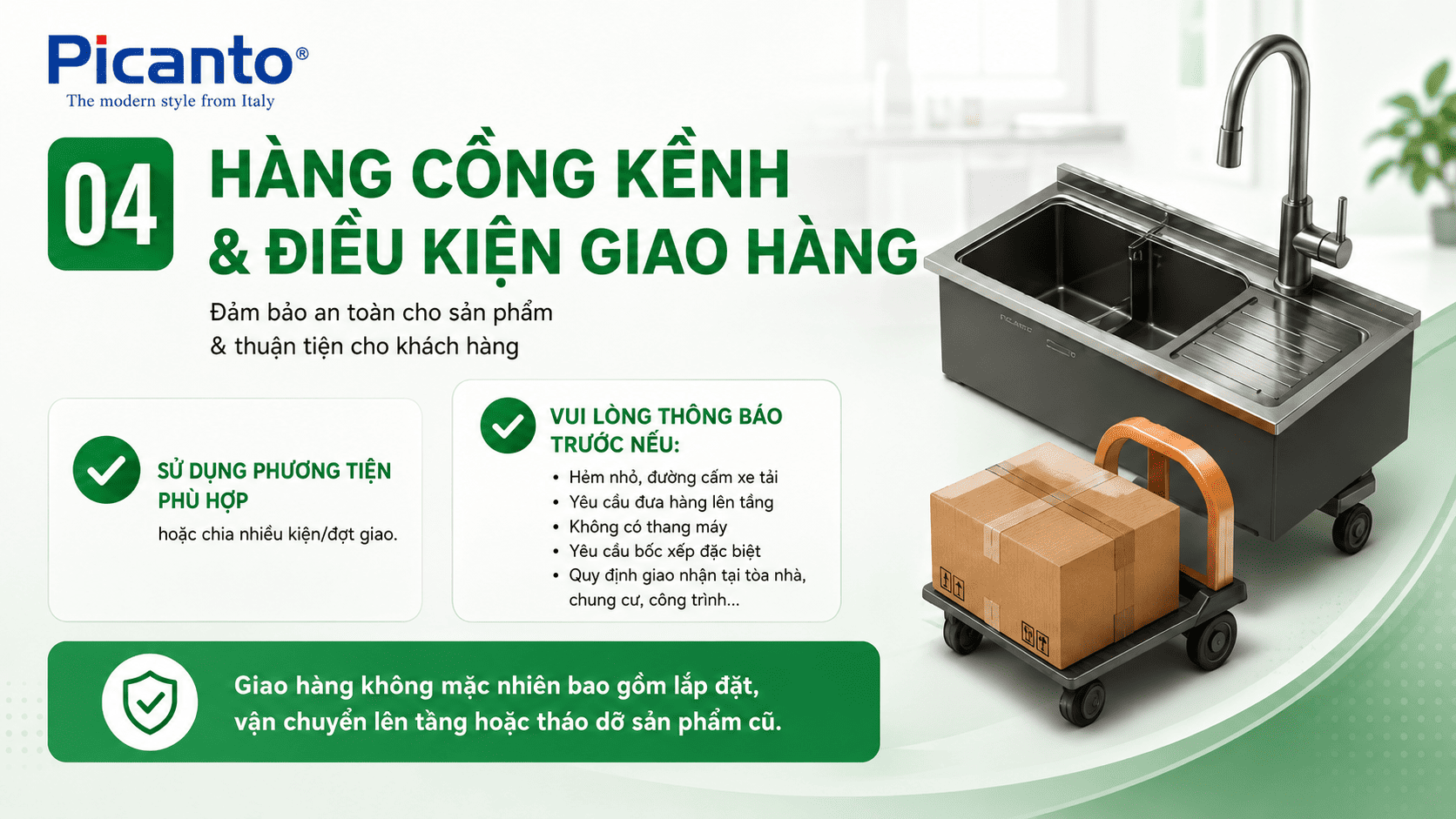 hàng cồng kênh và điều kiện giao hàng